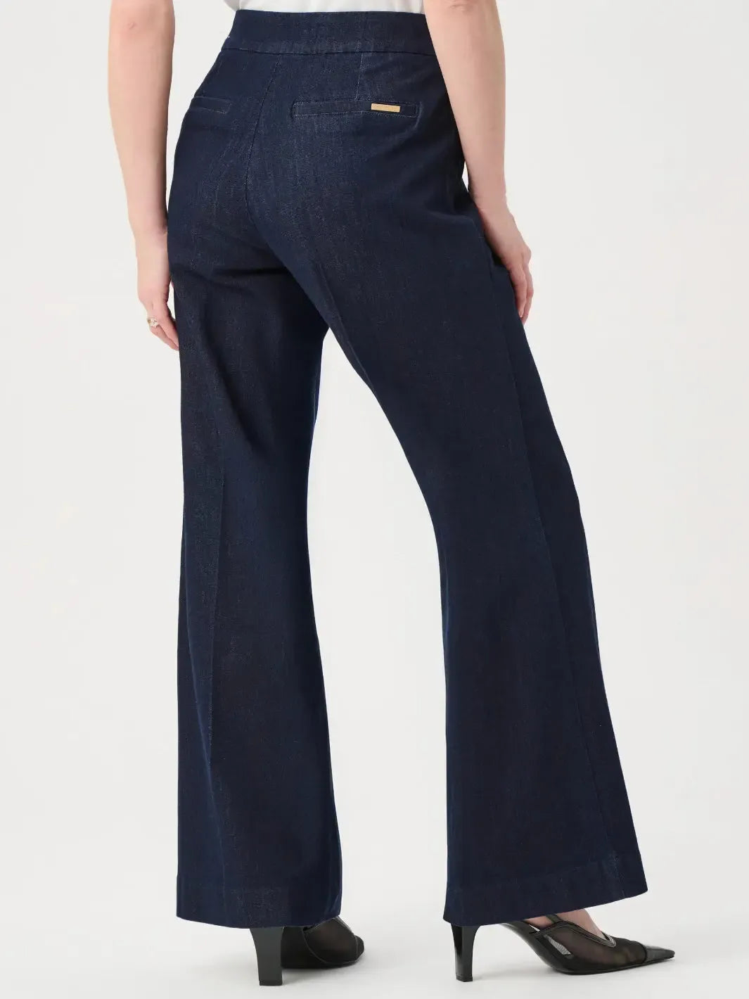 Joseph Ribkoff Wide Leg Trouser In Dark Denim Blue 263903-Nicola Ross