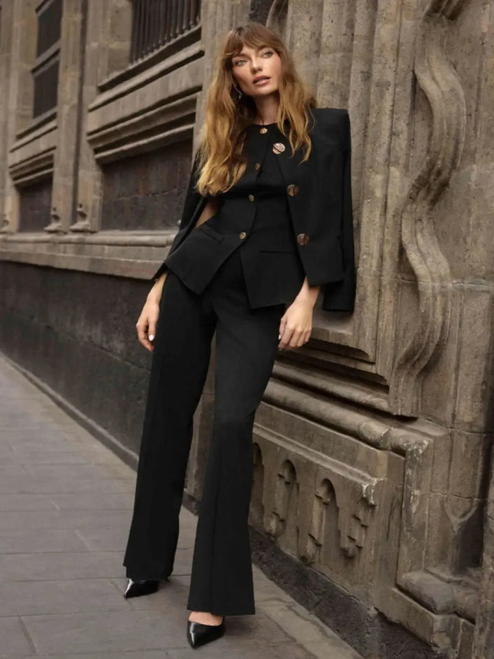 Joseph Ribkoff Wide Leg Trousers In Black 253073-Nicola Ross