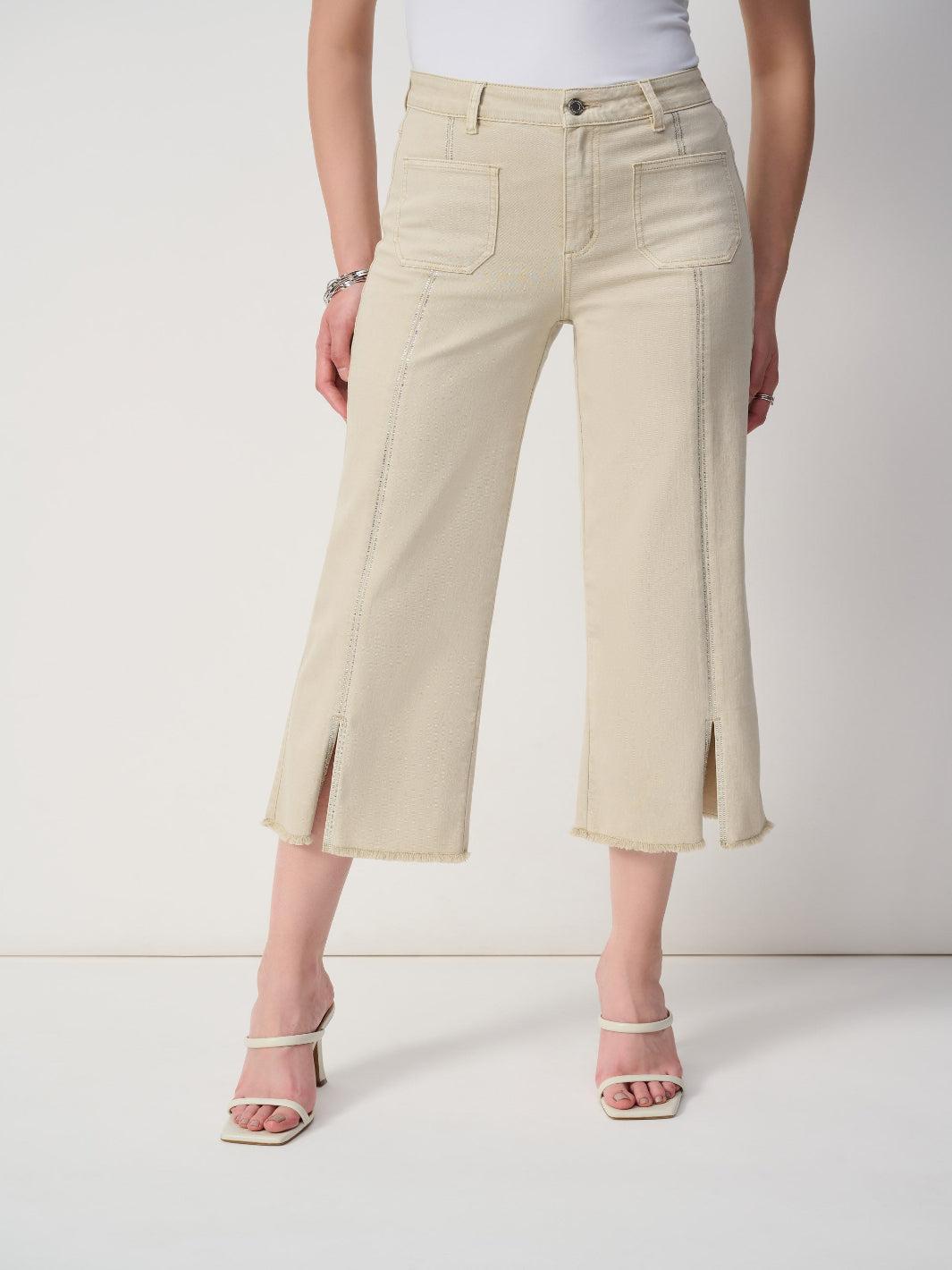 Joseph Ribkoff Wide-leg Cropped Jeans In Moonstone 251901S26-Nicola Ross