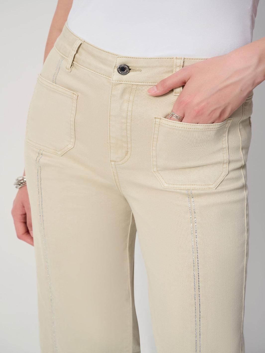 Joseph Ribkoff Wide-leg Cropped Jeans In Moonstone 251901S26-Nicola Ross