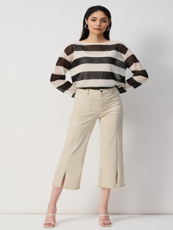 Joseph Ribkoff Wide-leg Cropped Jeans In Moonstone 251901S26-Nicola Ross