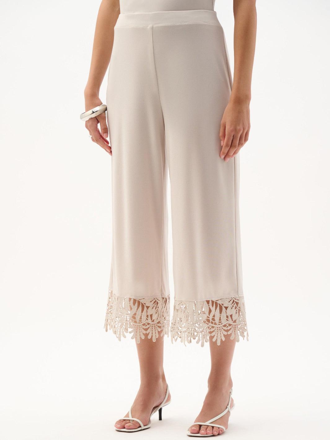 Joseph Ribkoff Wide-leg Cropped Trousers In Moonstone 262095-Nicola Ross