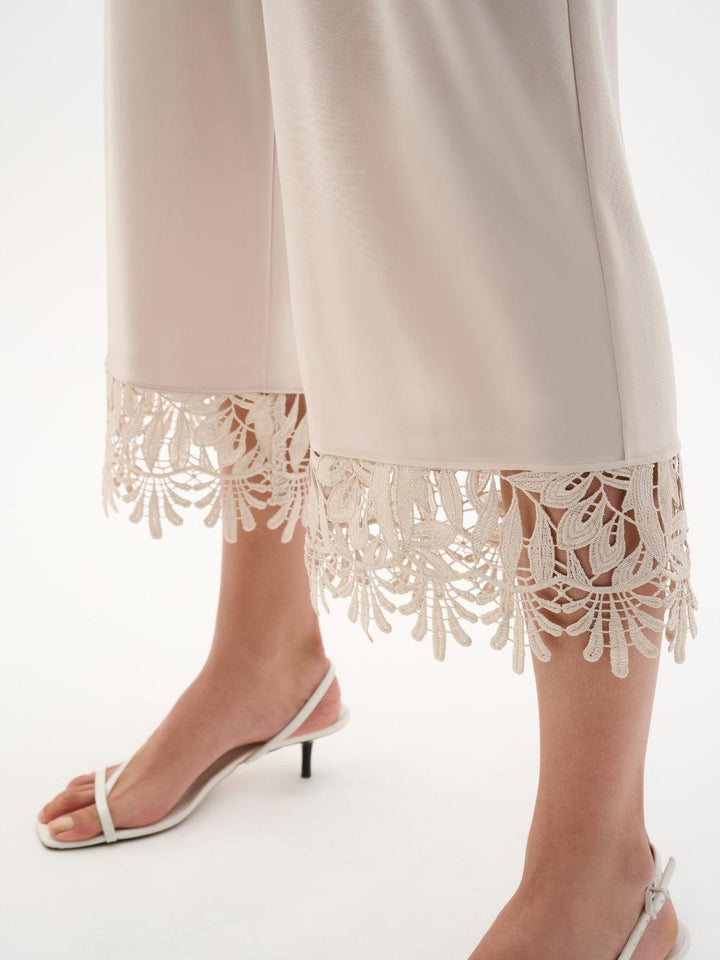 Joseph Ribkoff Wide-leg Cropped Trousers In Moonstone 262095-Nicola Ross