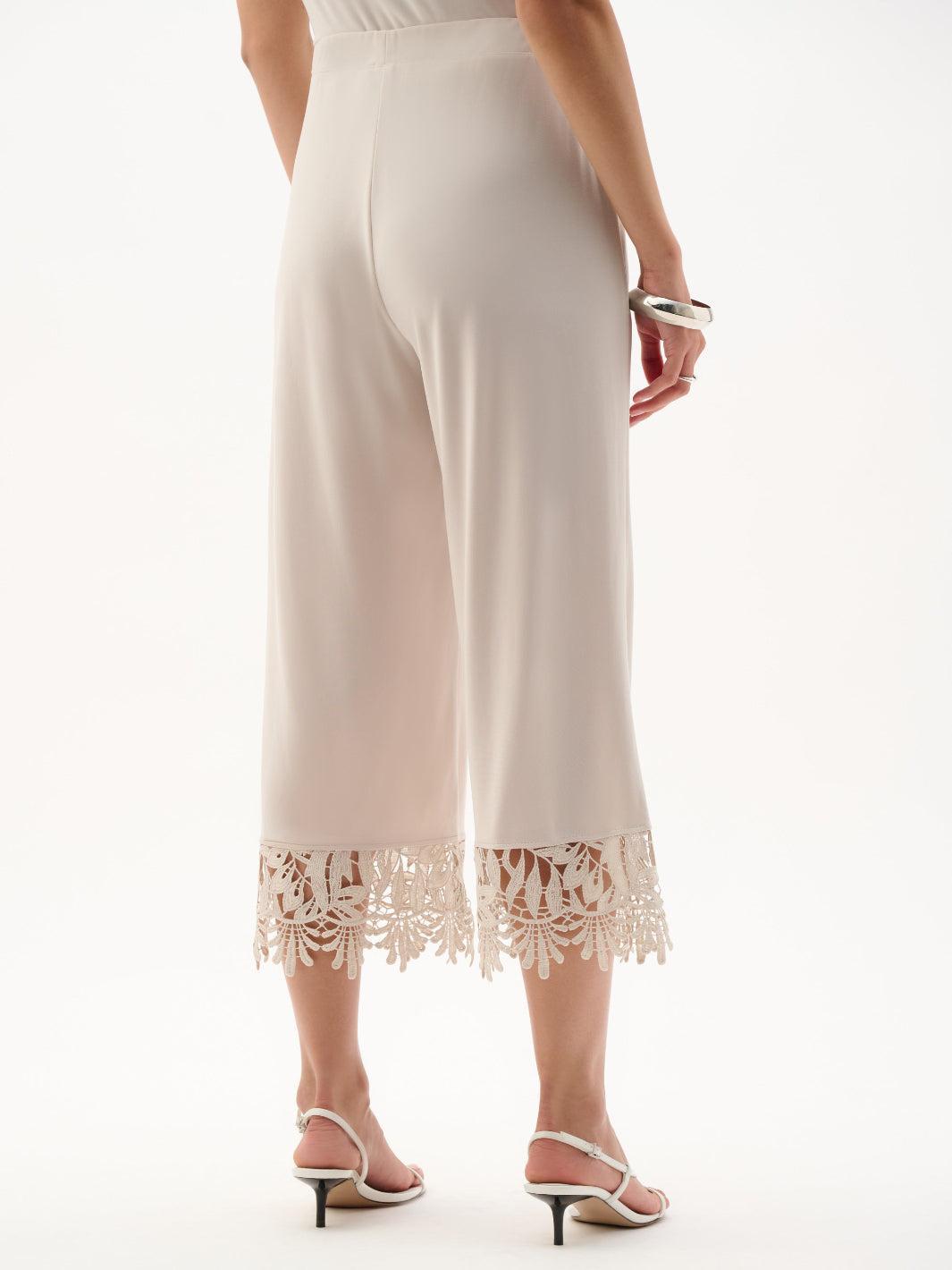 Joseph Ribkoff Wide-leg Cropped Trousers In Moonstone 262095-Nicola Ross