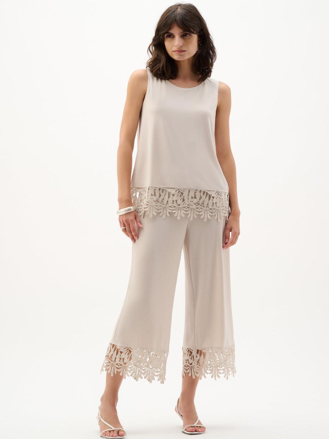 Joseph Ribkoff Wide-leg Cropped Trousers In Moonstone 262095-Nicola Ross