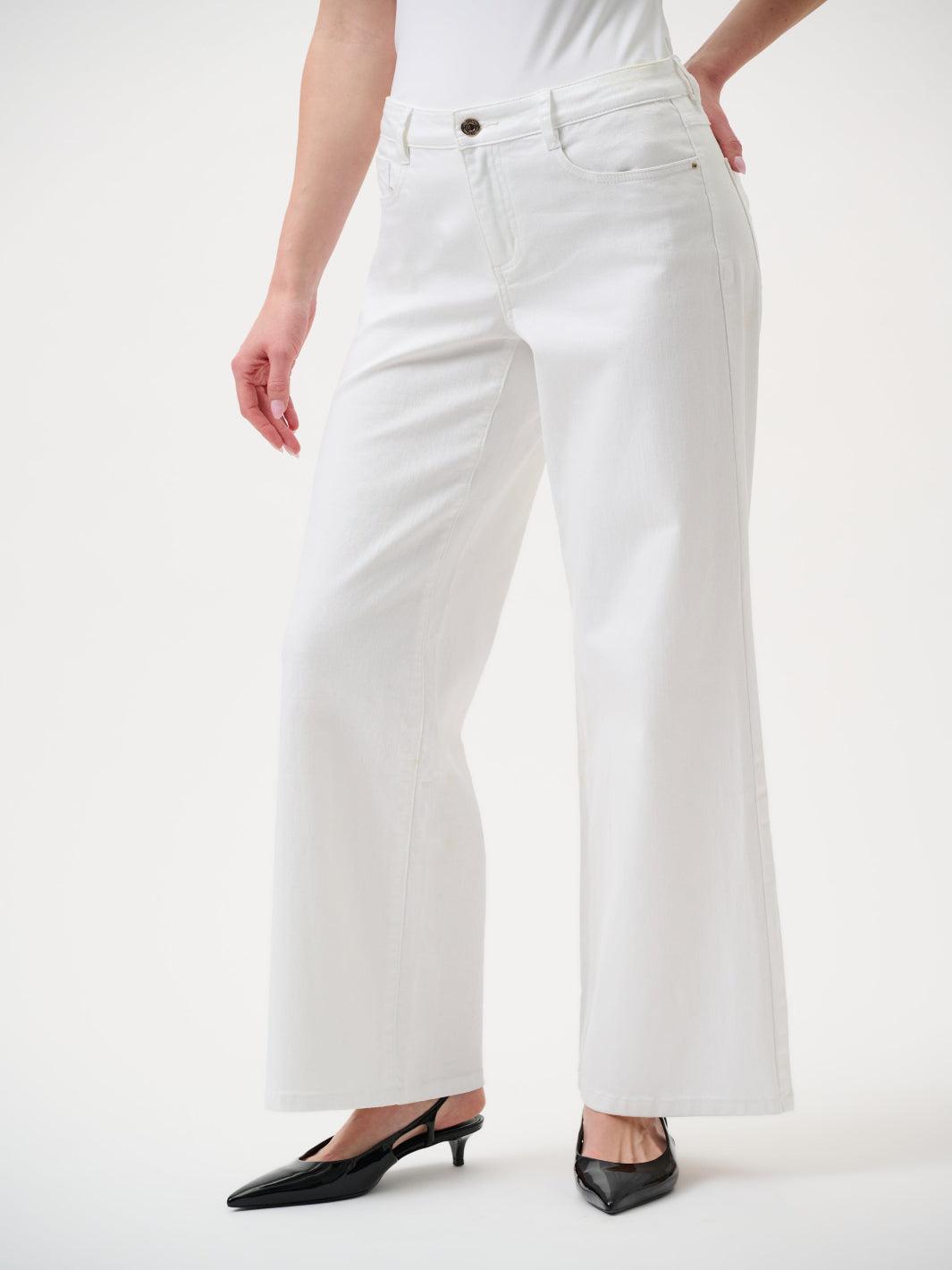 Joseph Ribkoff Wide-leg Jeans In White 251968F25-Nicola Ross
