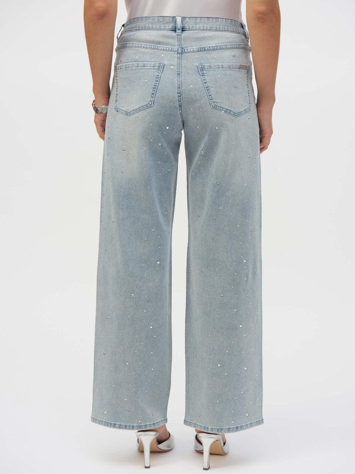Joseph Ribkoff Wide-leg Mid-rise Jeans In Light Blue 252916-Nicola Ross