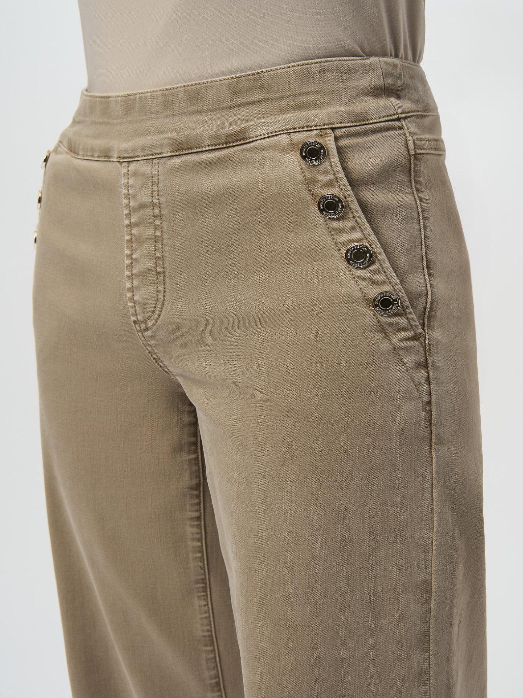 Joseph Ribkoff Wide-leg Mid-rise Trousers In Fawn 254919-Nicola Ross
