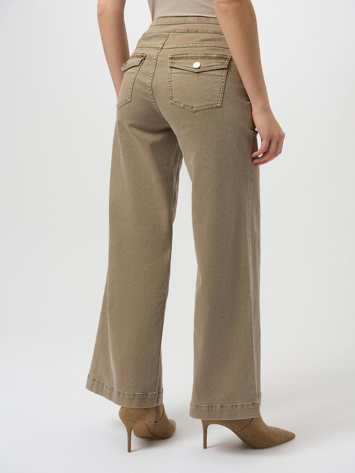 Joseph Ribkoff Wide-leg Mid-rise Trousers In Fawn 254919-Nicola Ross