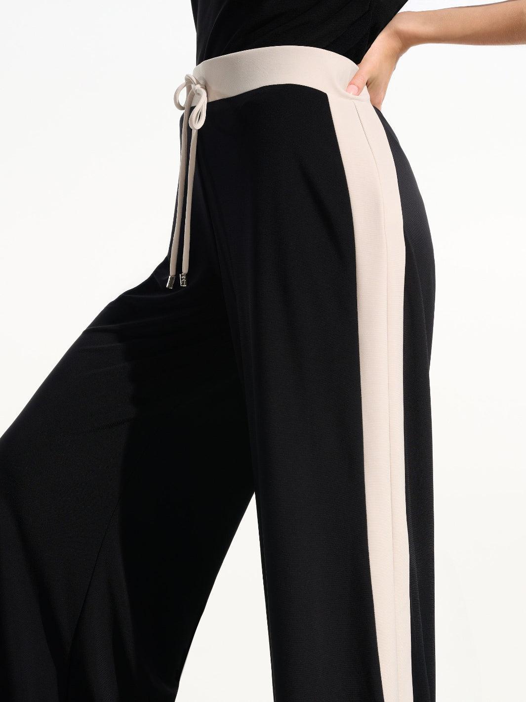 Joseph Ribkoff Wide-leg Trousers In Black/Moonstone 261612-Nicola Ross