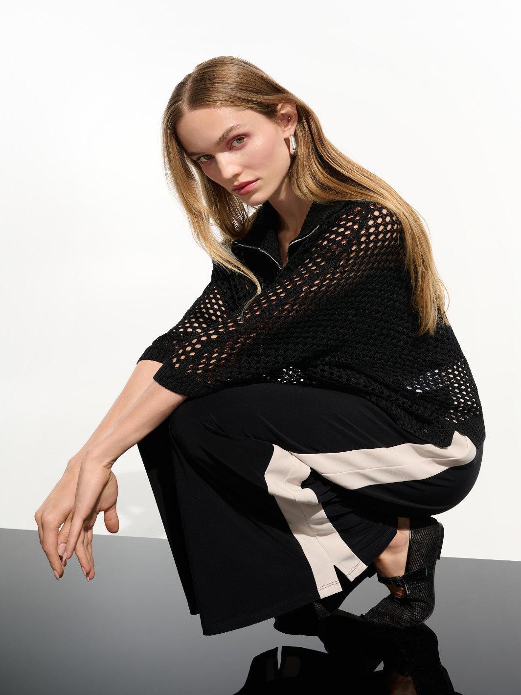 Joseph Ribkoff Wide-leg Trousers In Black/Moonstone 261612-Nicola Ross