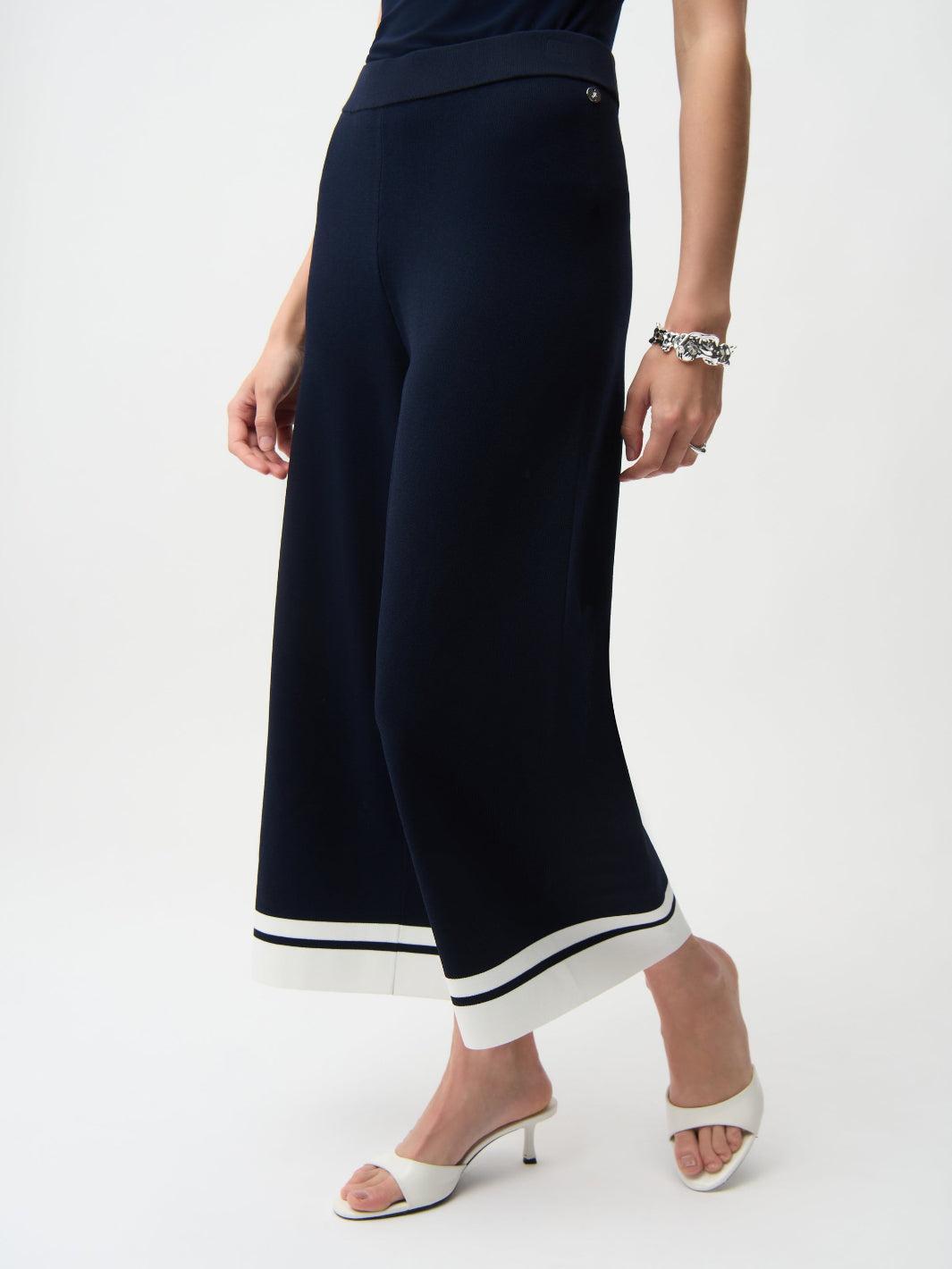 Joseph Ribkoff Wide-leg Trousers In Midnight Navy/Vanilla 261942-Nicola Ross