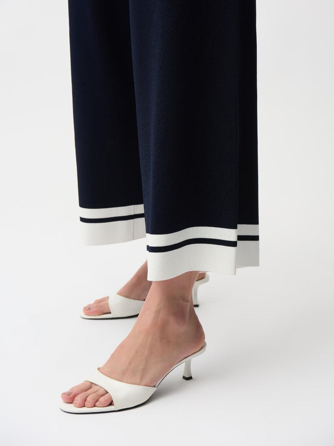 Joseph Ribkoff Wide-leg Trousers In Midnight Navy/Vanilla 261942-Nicola Ross