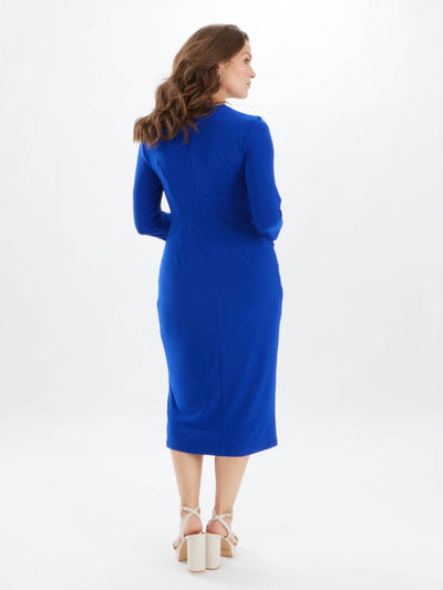 Joseph Ribkoff - Wrap Front Buckle Detail Dress In Royal Blue 223121TT-Nicola Ross