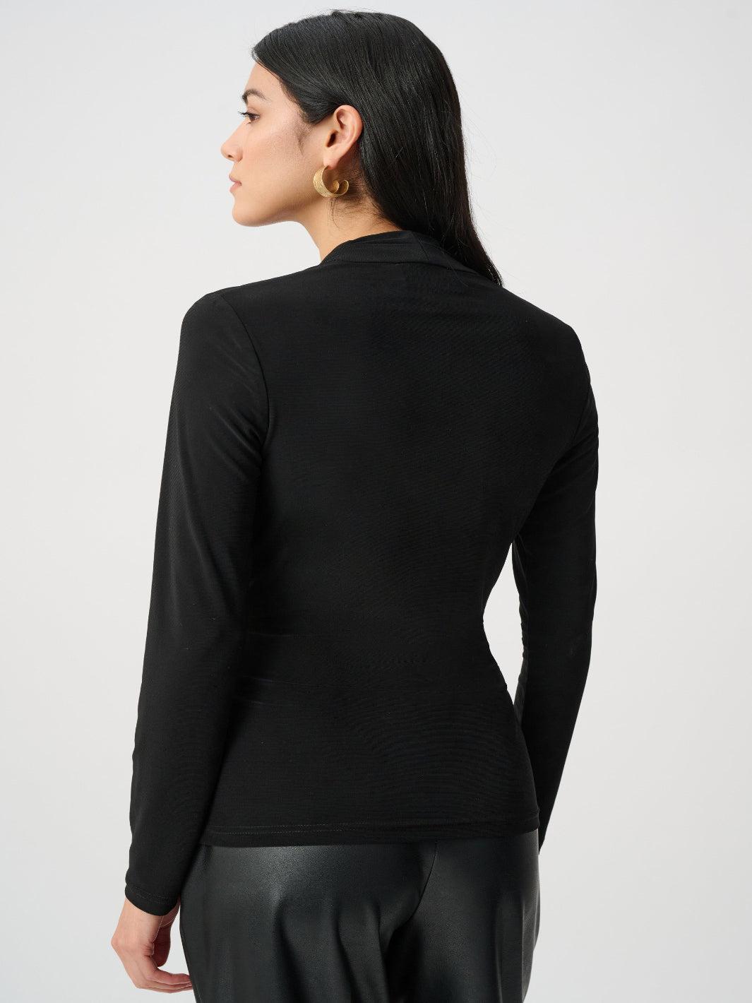 Joseph Ribkoff Wrap Top In Black 263004-Nicola Ross