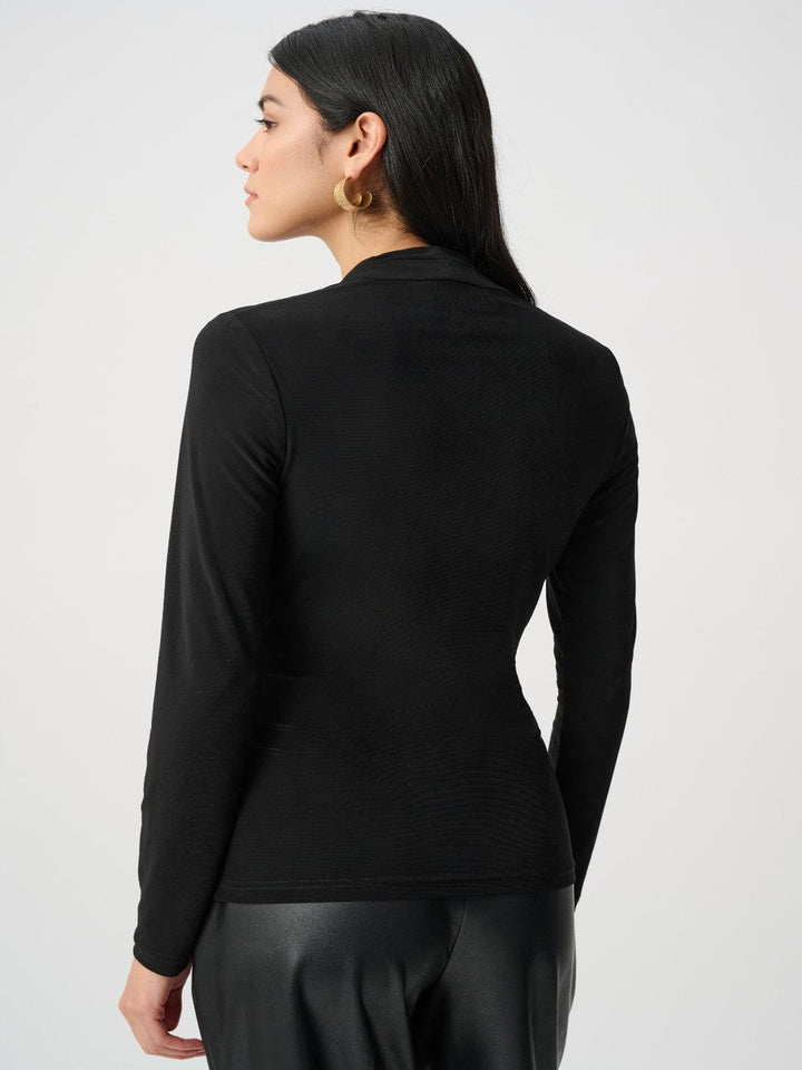 Joseph Ribkoff Wrap Top In Black 263004-Nicola Ross