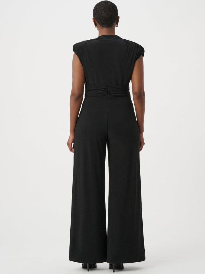 Joseph Ribkoff Wrap Wide Leg Jumpsuit In Black 264137-Nicola Ross