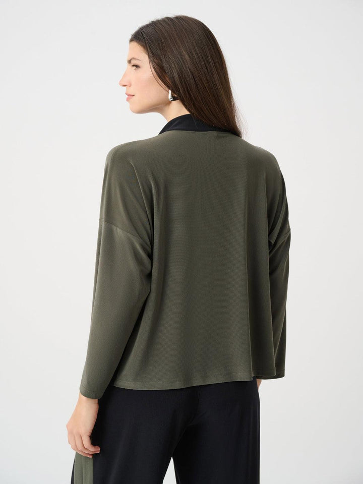 Joseph Ribkoff Zip Top In Avocado/Black 263606-Nicola Ross