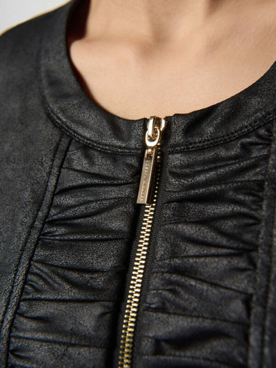 Joseph Ribkoff - Zip Up Moto Jacket in Black 234928-Nicola Ross