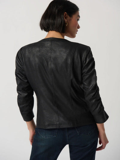 Joseph Ribkoff - Zip Up Moto Jacket in Black 234928-Nicola Ross
