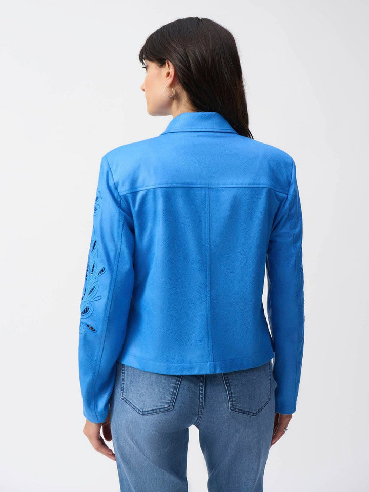 Joseph Ribkoff Zipper Closure Casual Jacket In Blue 251936-Nicola Ross