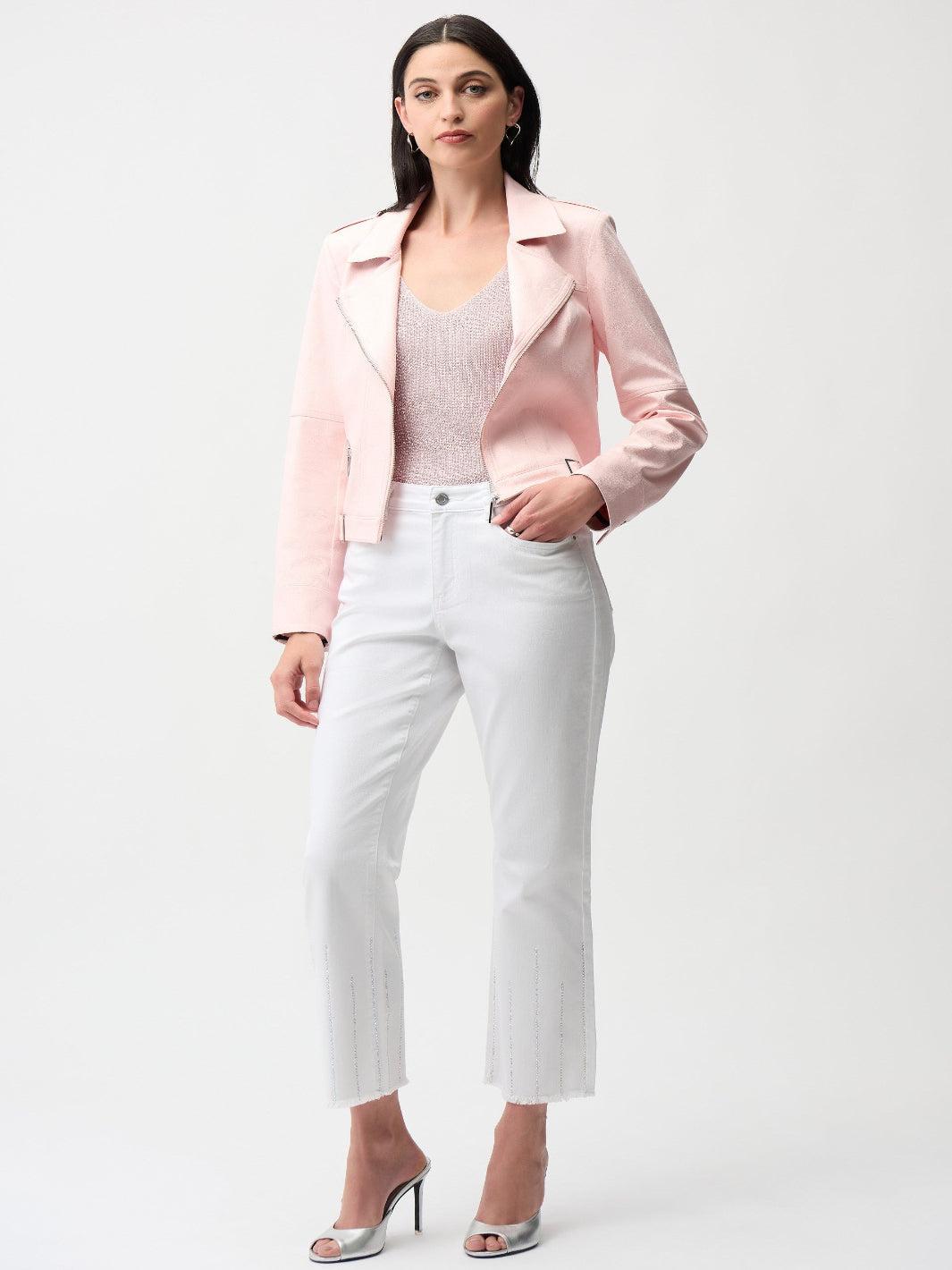 Joseph Ribkoff Zipper Jacket In Petal Pink 261910-Nicola Ross
