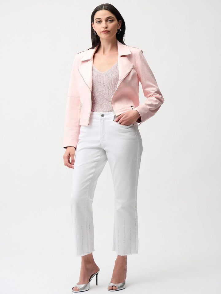 Joseph Ribkoff Zipper Jacket In Petal Pink 261910-Nicola Ross