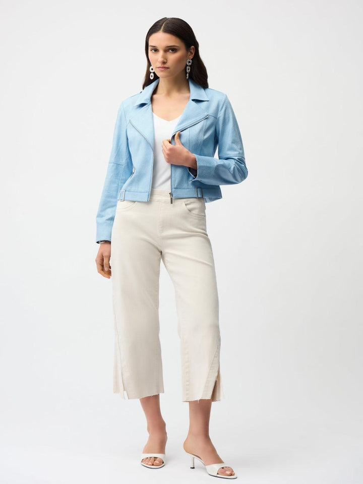 Joseph Ribkoff Zipper Jacket In Sky Blue 261910-Nicola Ross
