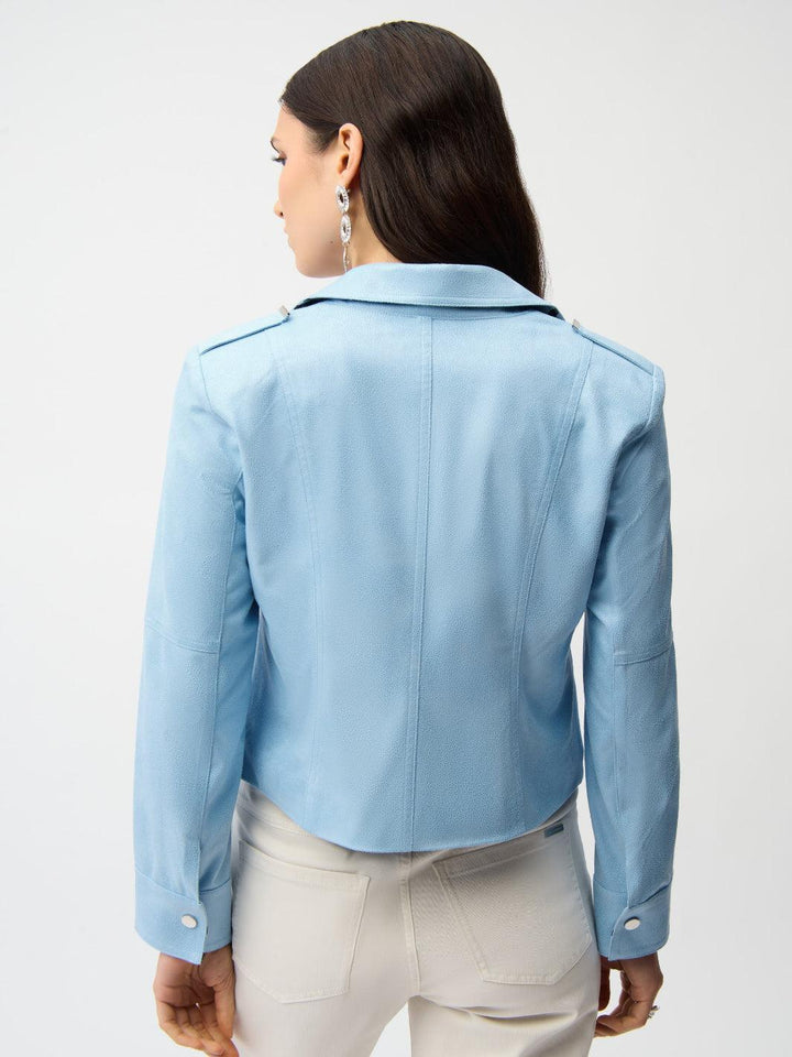 Joseph Ribkoff Zipper Jacket In Sky Blue 261910-Nicola Ross