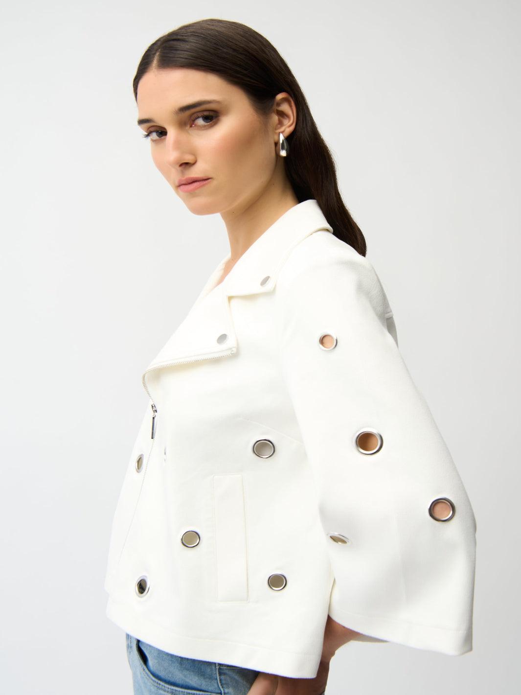 Joseph Ribkoff Zipper Jacket In Vanilla 261905-Nicola Ross
