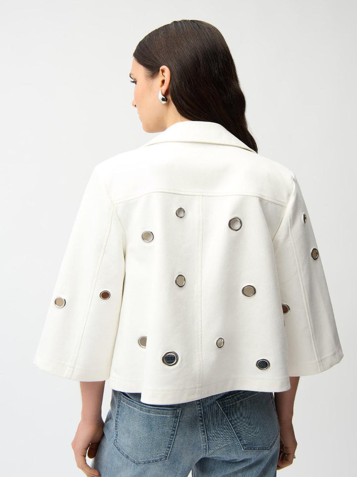Joseph Ribkoff Zipper Jacket In Vanilla 261905-Nicola Ross