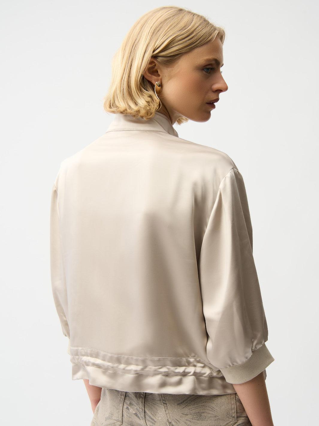 Joseph Ribkoff Zipper Relaxed Fit Jacket In Moonstone 261913
