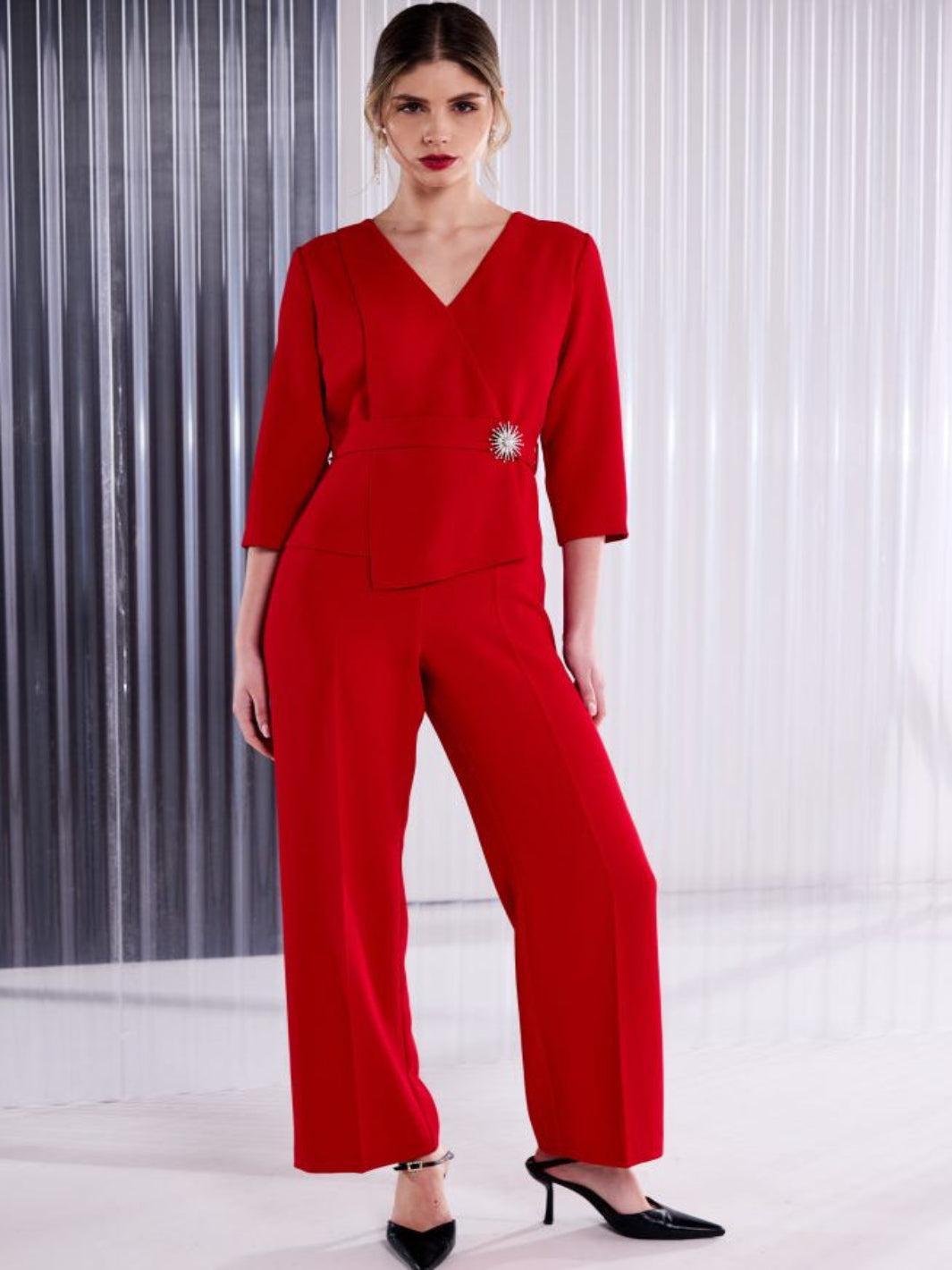 Kate Cooper Jumpsuit In Red-Nicola Ross