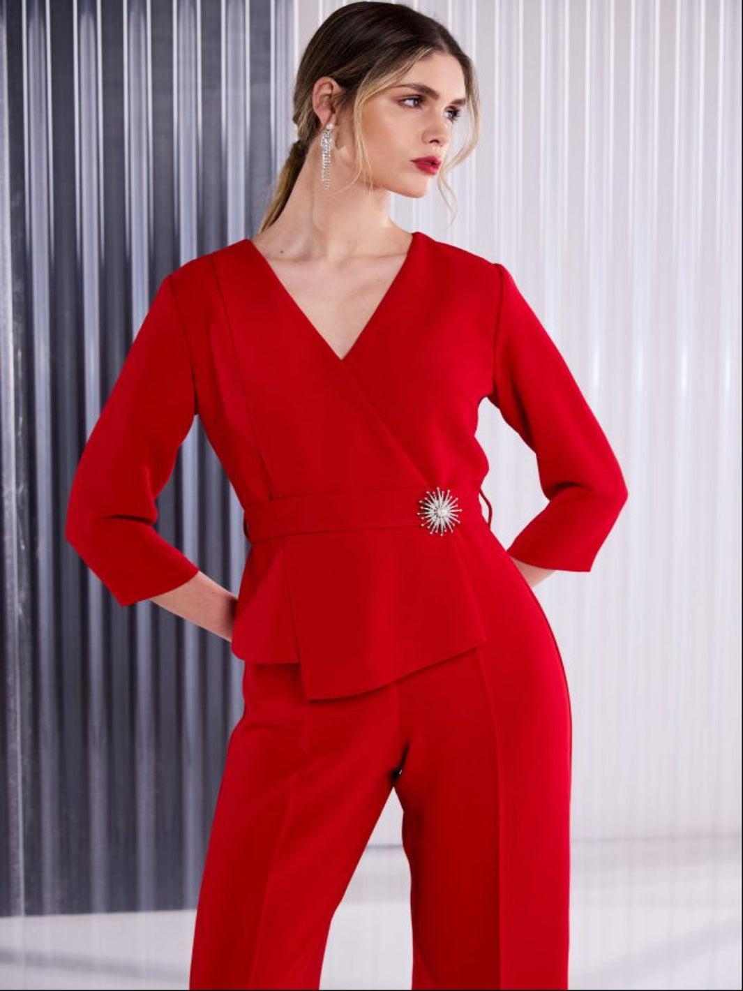 Kate Cooper Jumpsuit In Red-Nicola Ross
