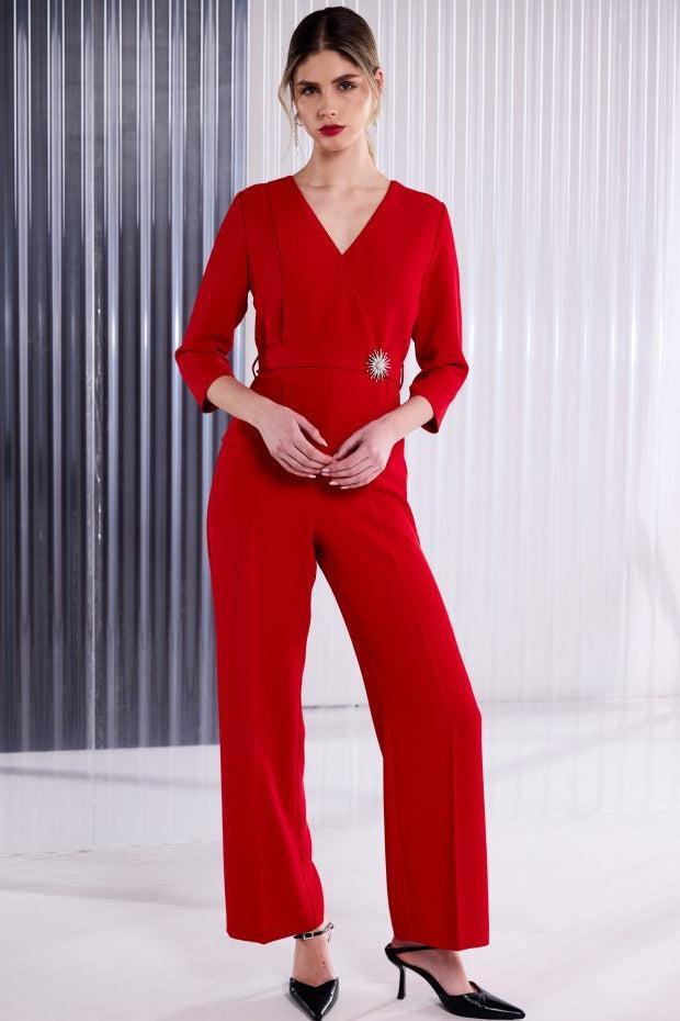 Kate Cooper Jumpsuit In Red-Nicola Ross