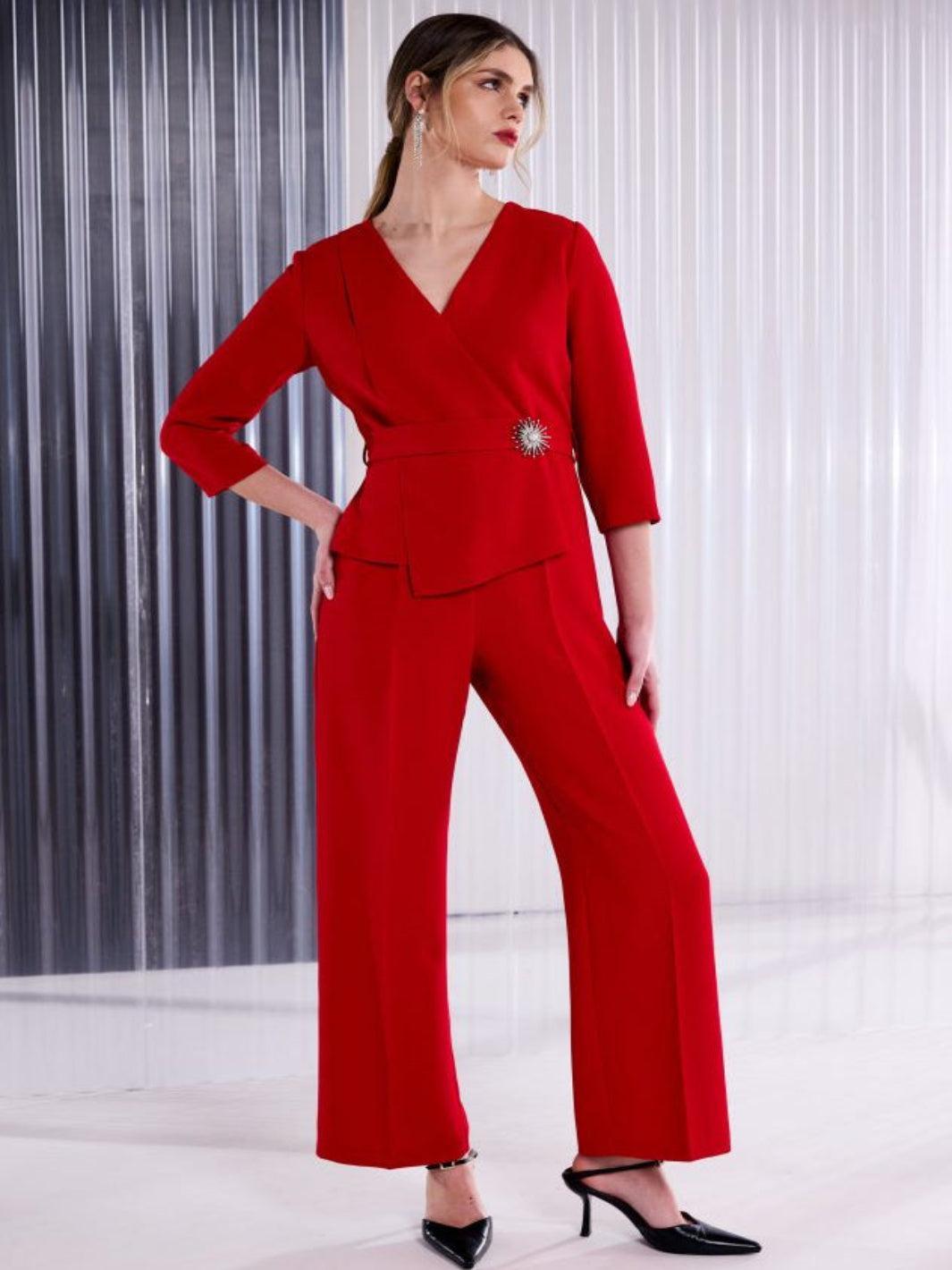 Kate Cooper Jumpsuit In Red-Nicola Ross