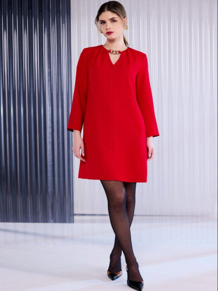 Kate Cooper Mini Shift Dress In Red-Nicola Ross
