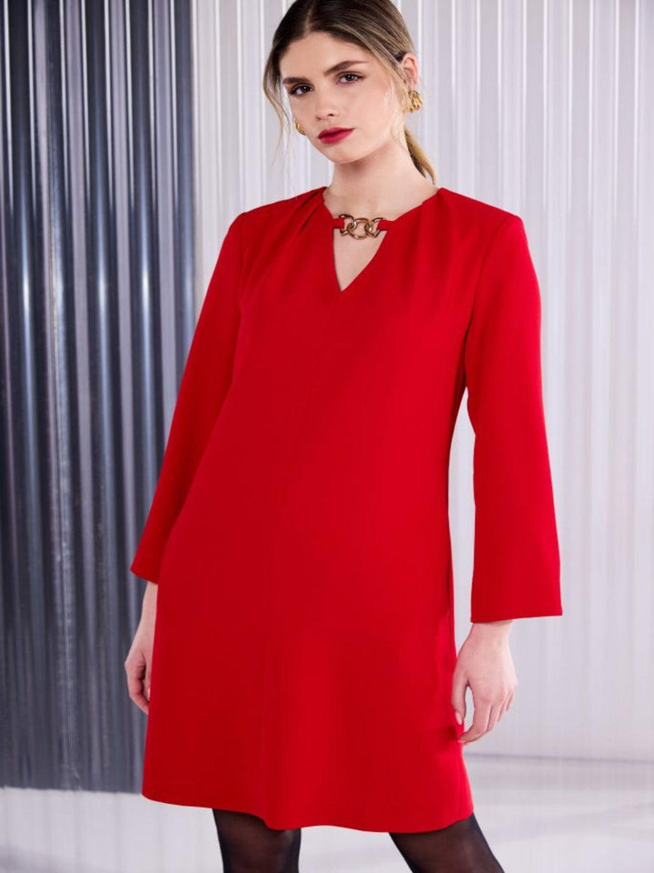 Kate Cooper Mini Shift Dress In Red-Nicola Ross