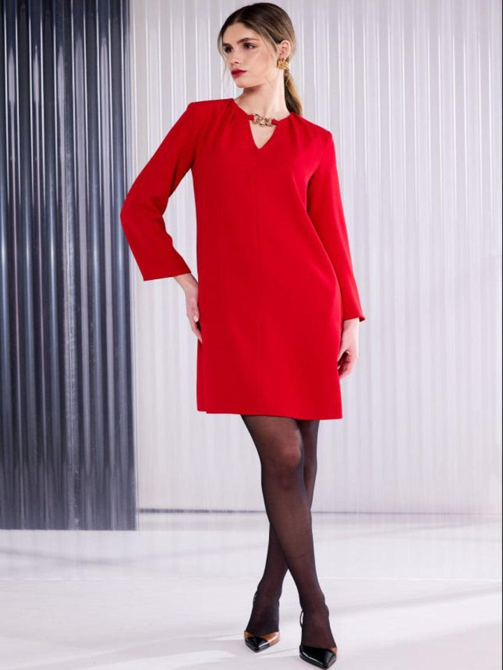 Kate Cooper Mini Shift Dress In Red-Nicola Ross