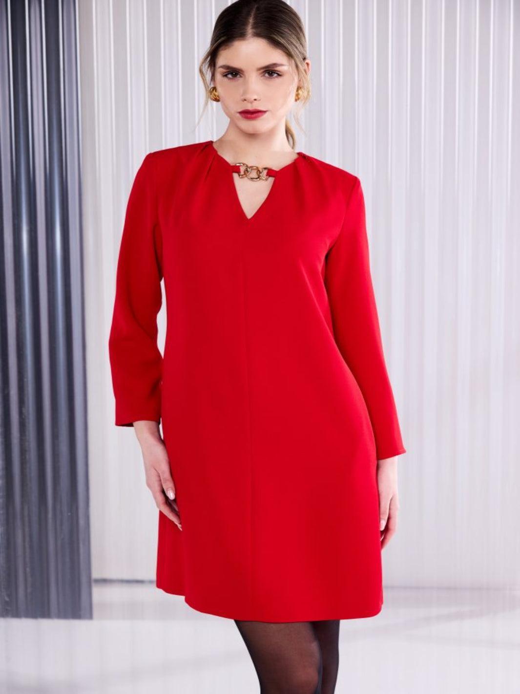 Kate Cooper Mini Shift Dress In Red-Nicola Ross