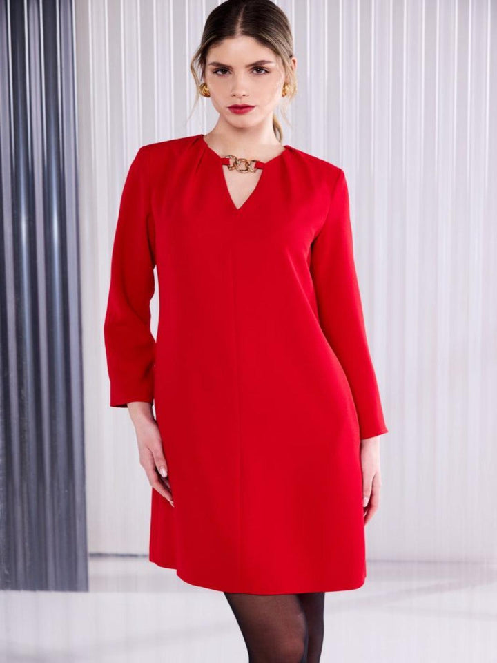 Kate Cooper Mini Shift Dress In Red-Nicola Ross