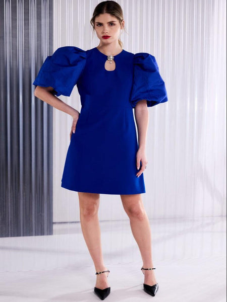 Kate Cooper Puff Sleeve Mini Dress In Royal Blue 26145 – Nicola Ross