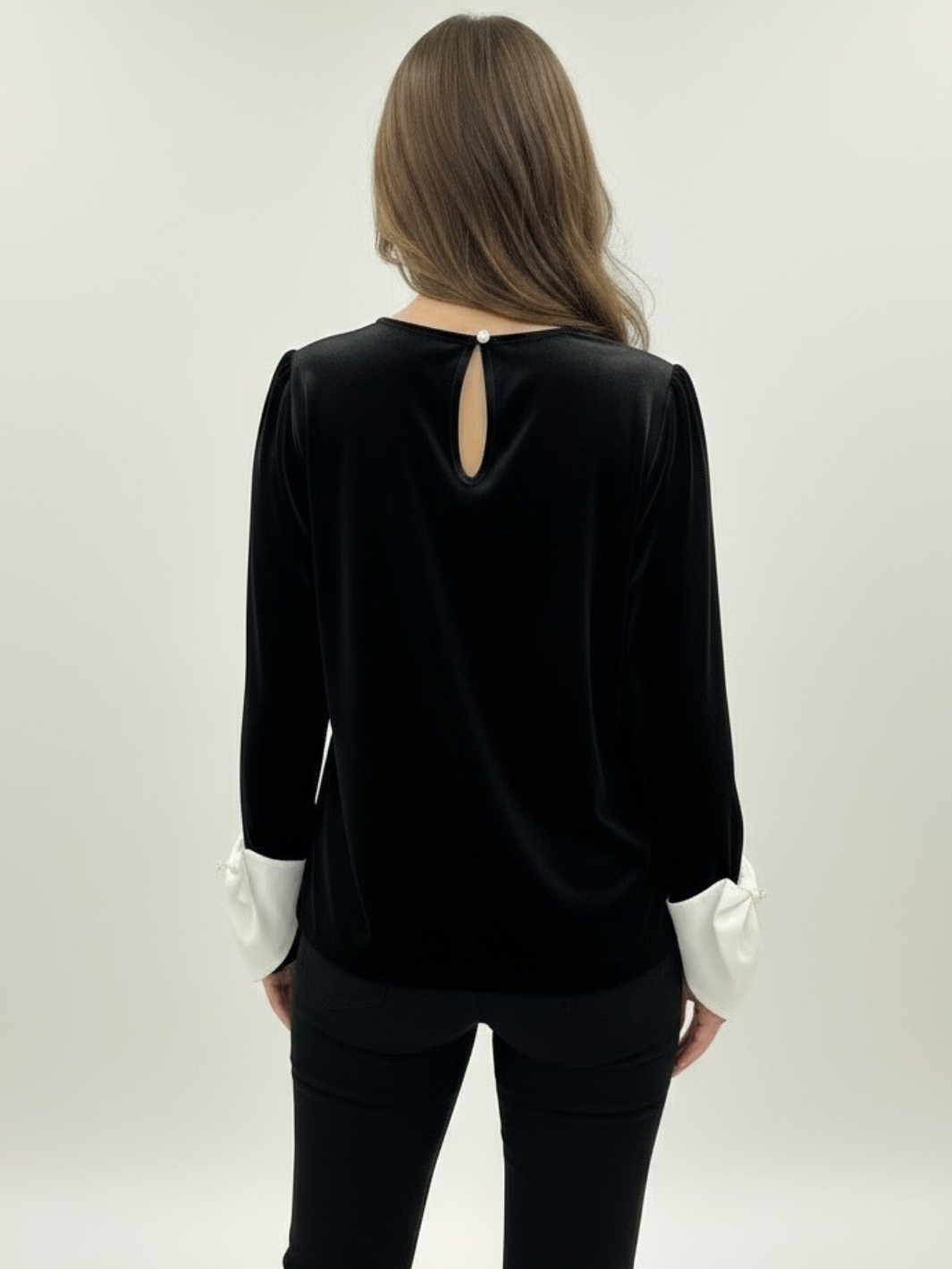 Kate & Pippa Ada Velvet Top In Black-Nicola Ross