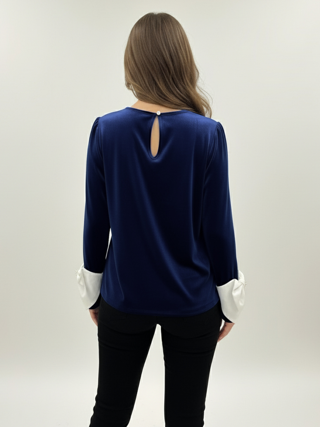 Kate & Pippa Ada Velvet Top In Navy-Nicola Ross