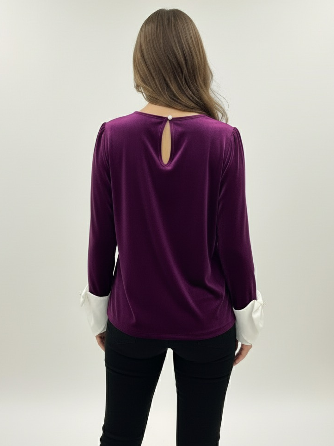Kate & Pippa Ada Velvet Top In Purple-Nicola Ross