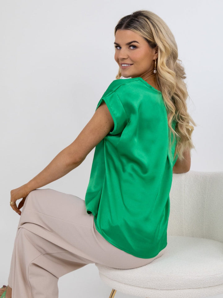 Kate & Pippa Alexa Top In Green-Nicola Ross