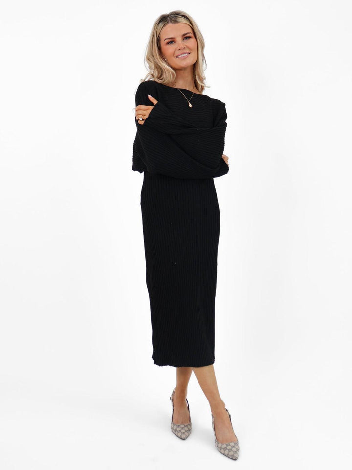 Kate & Pippa Amelia Knit Dress In Black-Nicola Ross