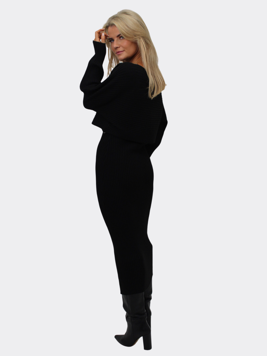 Kate & Pippa Amelia Knit Dress In Black-Nicola Ross