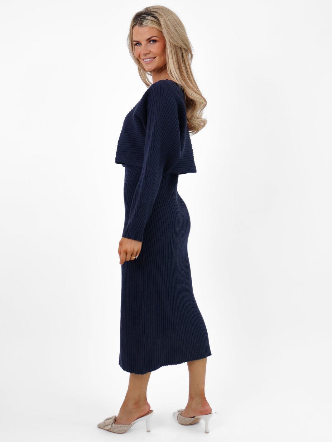 Kate & Pippa Amelia Knit Dress In Navy-Nicola Ross
