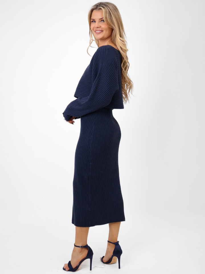 Kate & Pippa Amelia Knit Dress In Navy-Nicola Ross